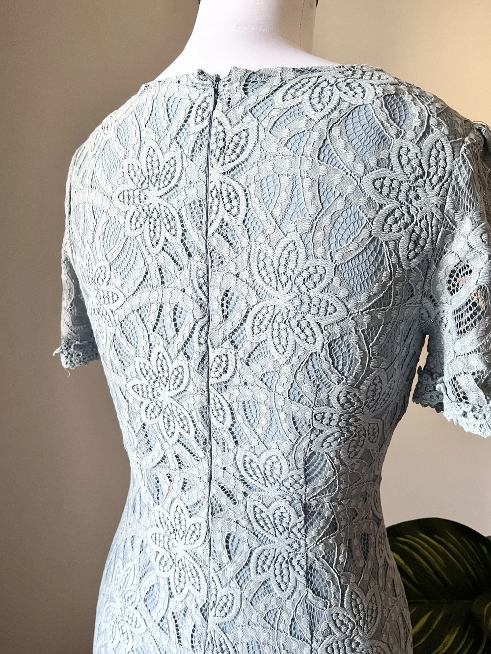 Pastel blue lace dress thumbnail view 3