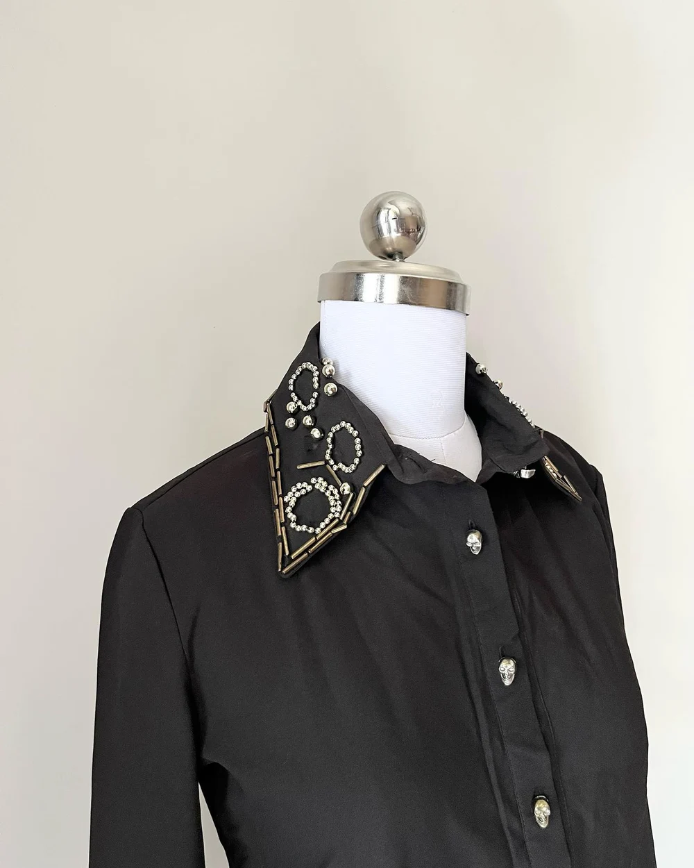 Black heavy work collar shirt  thumbnail view 2