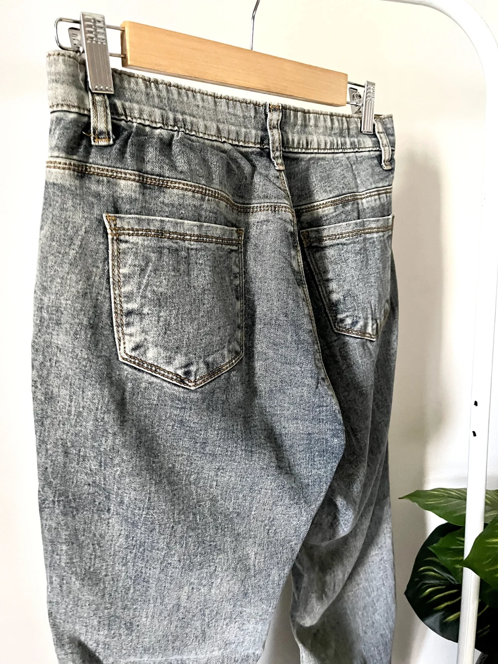 Charcoal blue straight fit jeans  thumbnail view 3