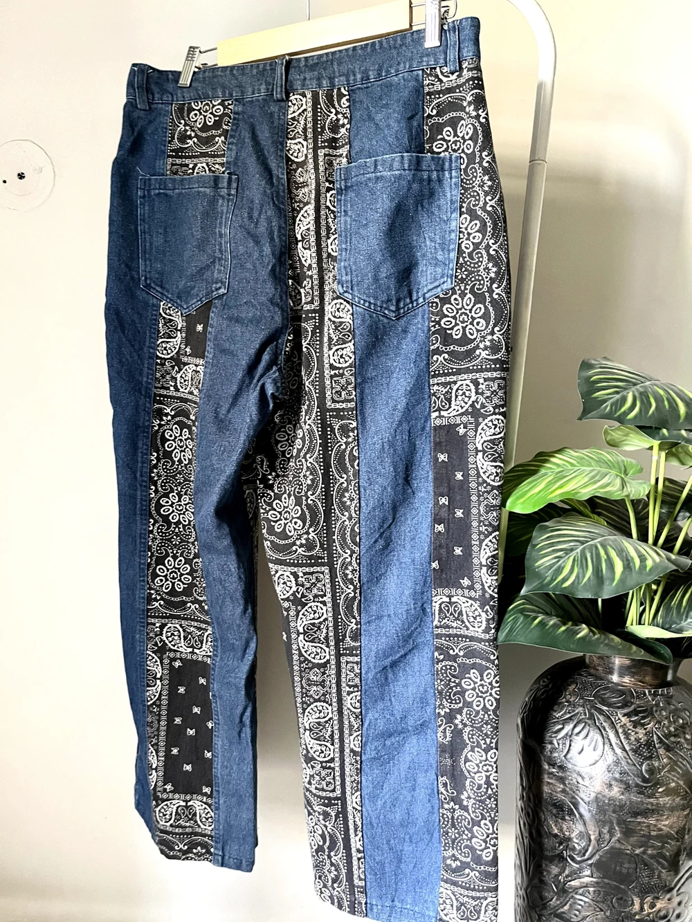 Printed blue denim  thumbnail view 4
