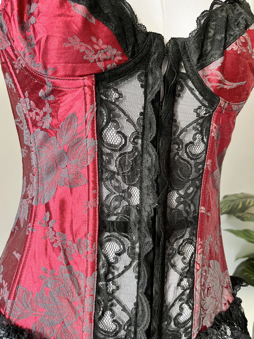 Red hot lace corset top thumbnail view 6