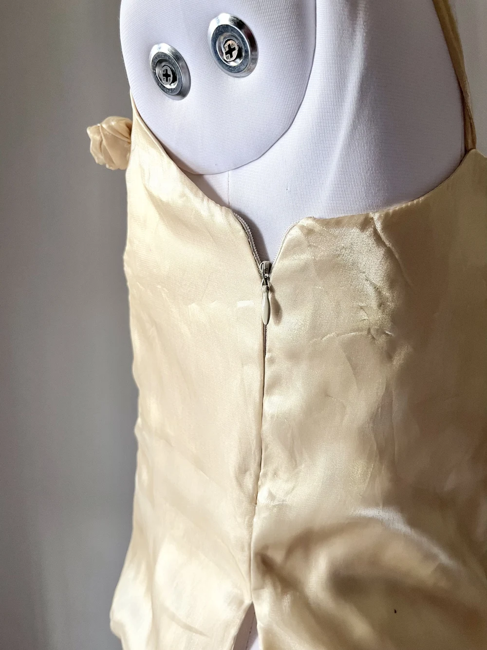 Beige applique flower corset top thumbnail view 3