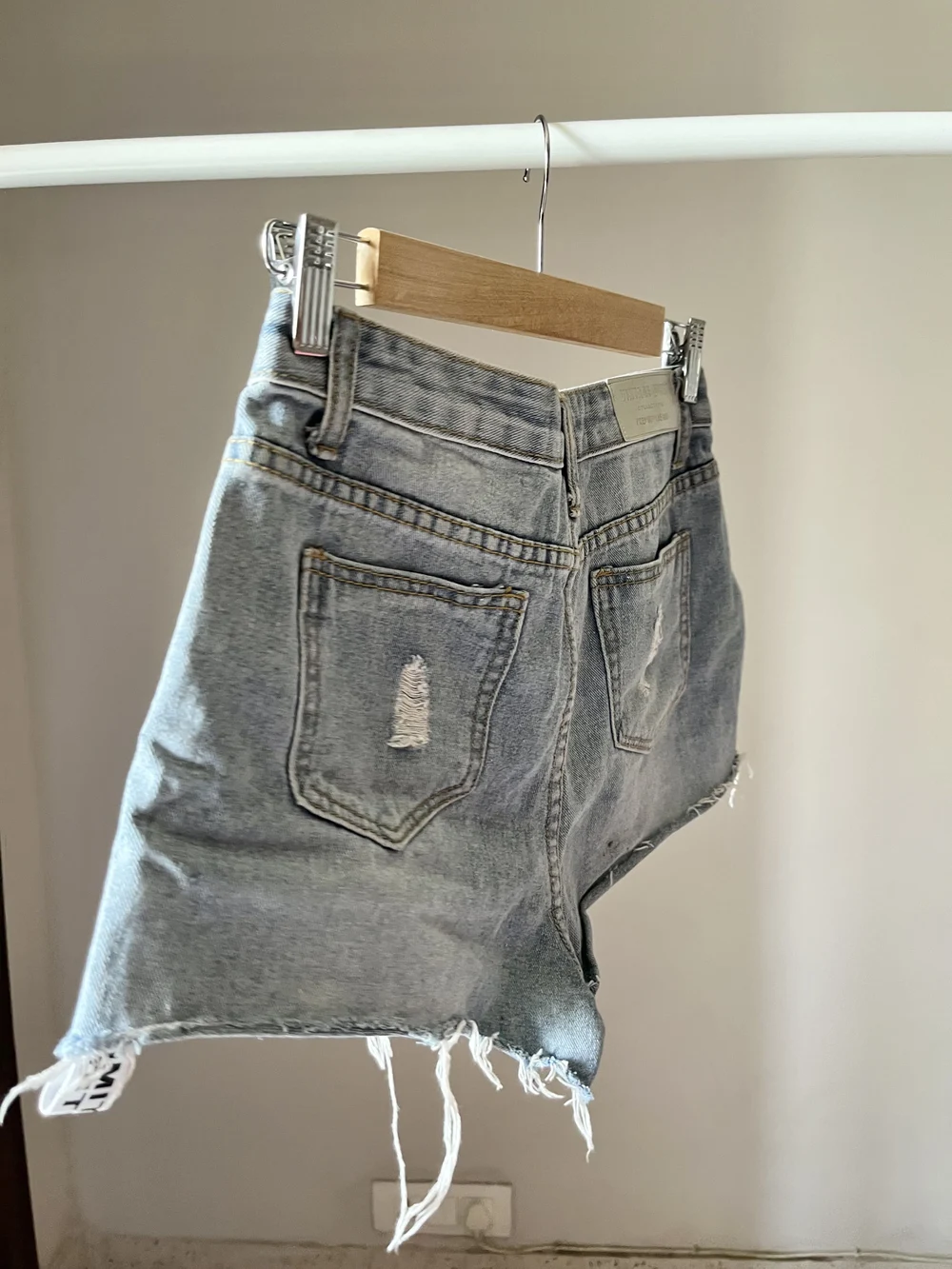 Printed stripe ripped shorts thumbnail view 5