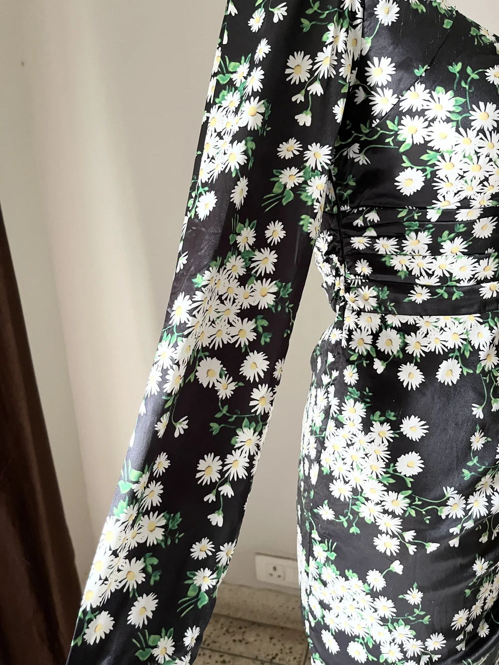 Floral Drawstring padded dress  thumbnail view 4