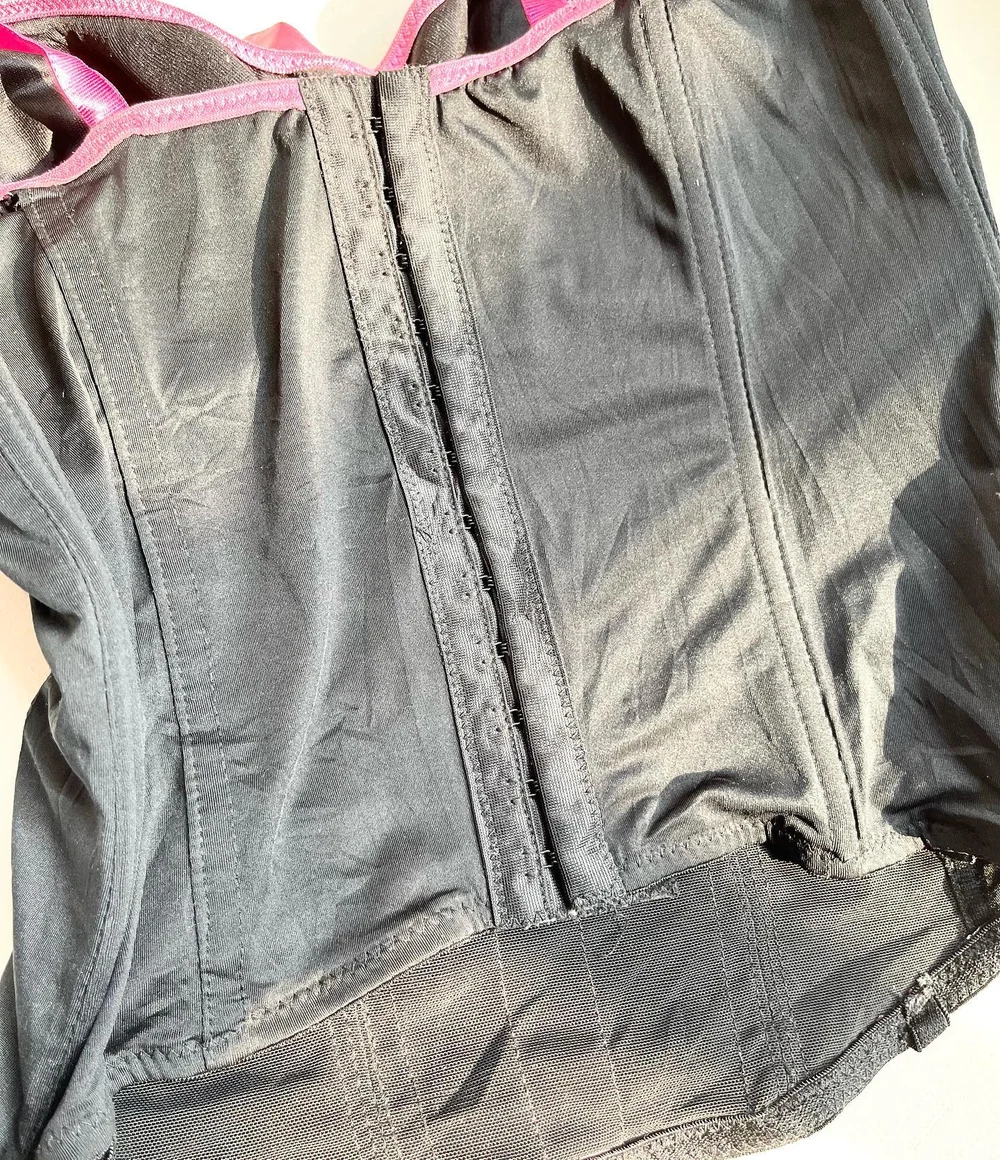 Pink & black corset top thumbnail view 4
