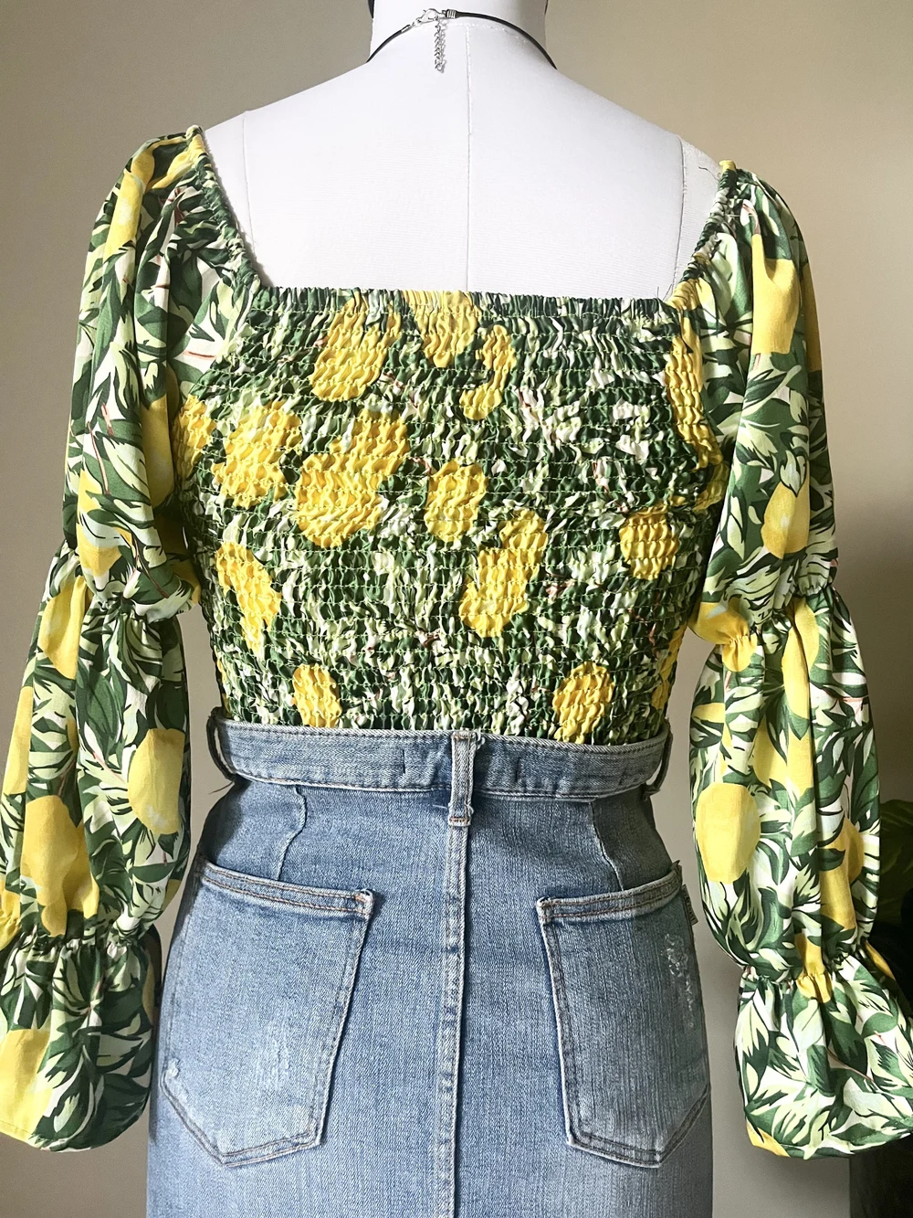 Yellow floral Padded top  thumbnail view 2