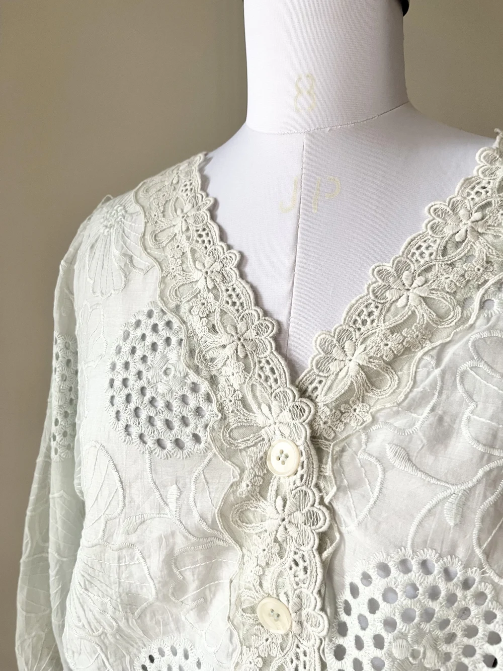 Schiffli lace shirt  thumbnail view 4