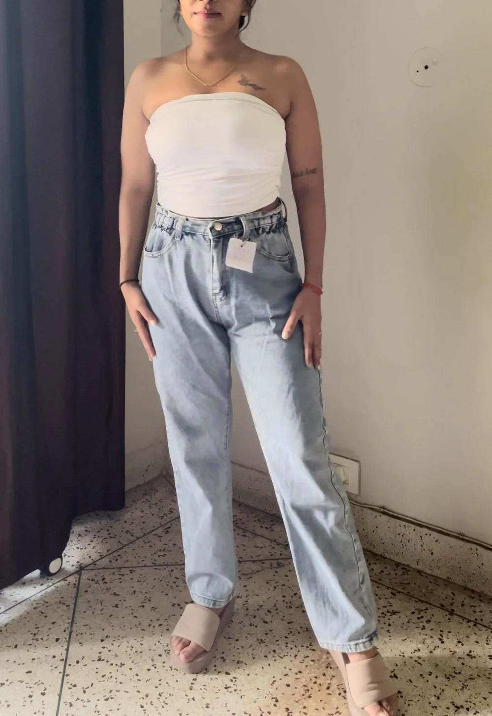 Dark shade highwaist denim  thumbnail view 5
