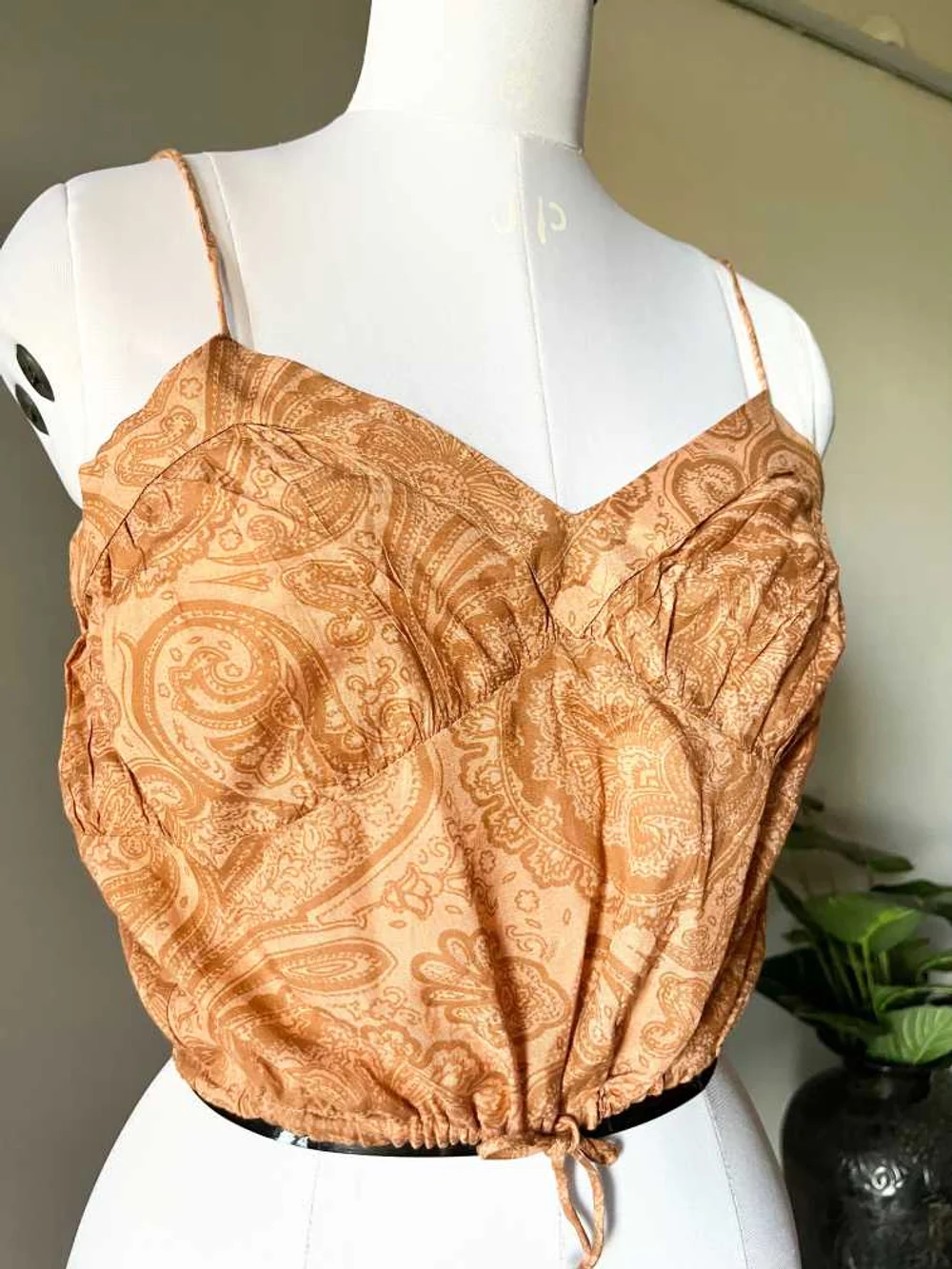 Mustard paisley print top thumbnail view 5
