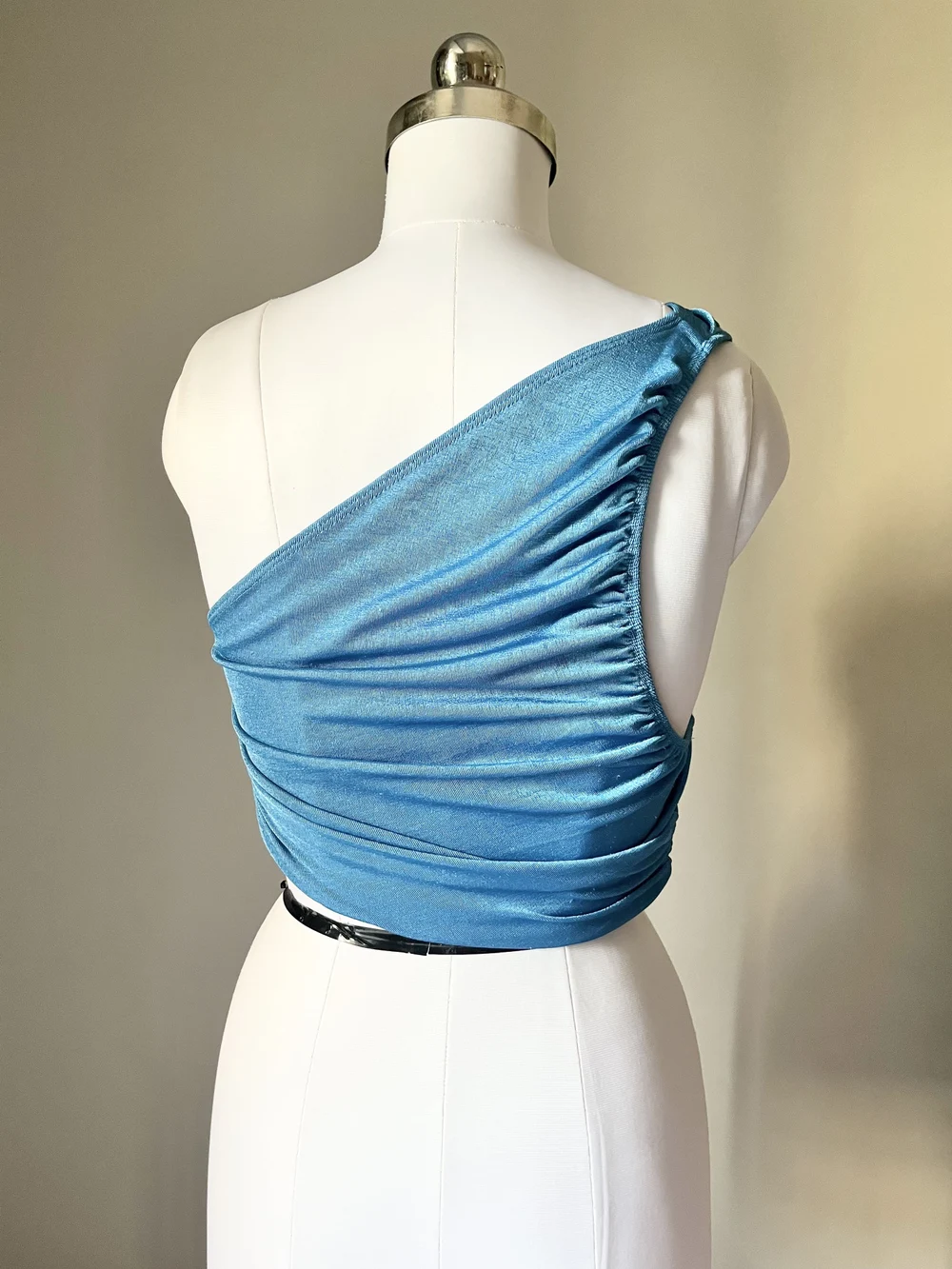 One-shoulder shimmer top thumbnail view 4