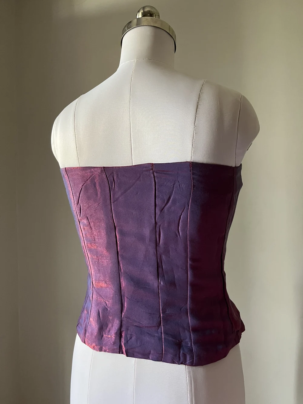 Purple satin corset top thumbnail view 3