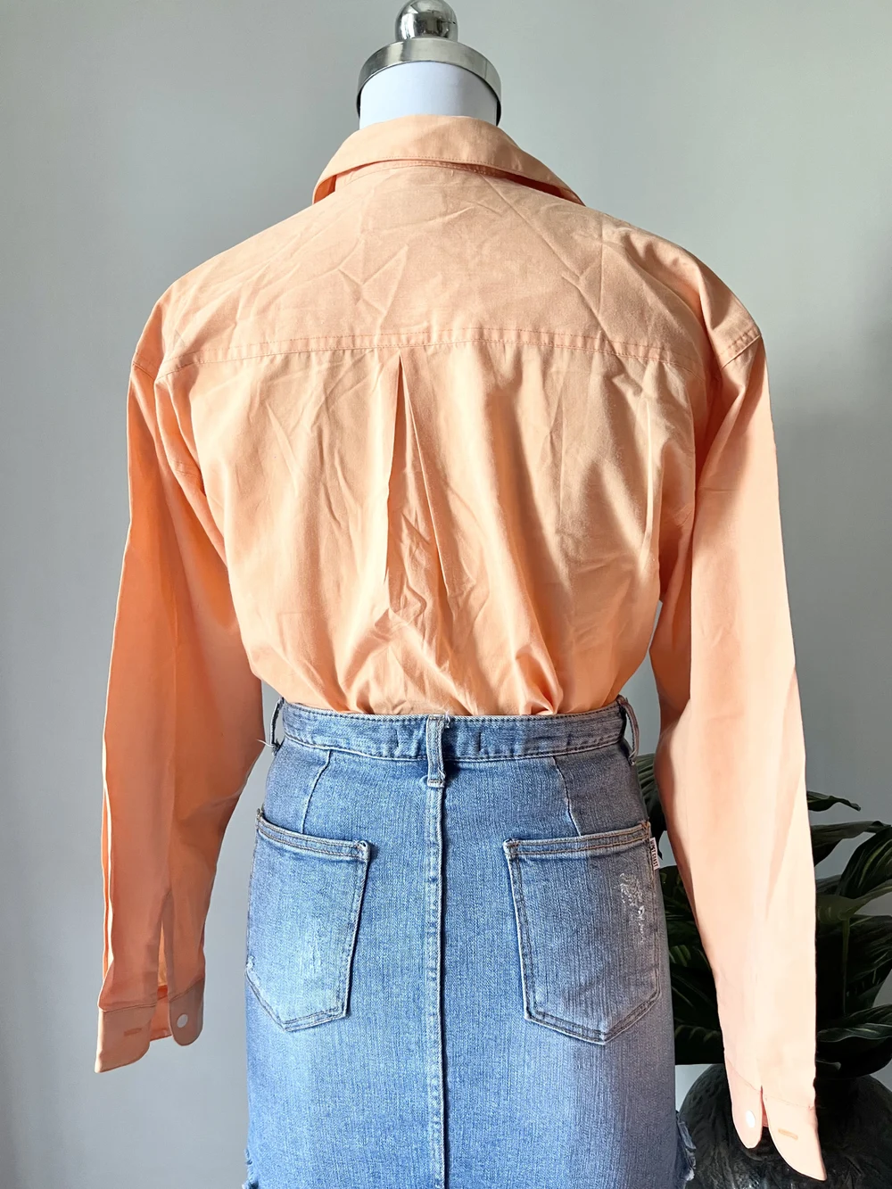 Orange cotton shirt thumbnail view 4