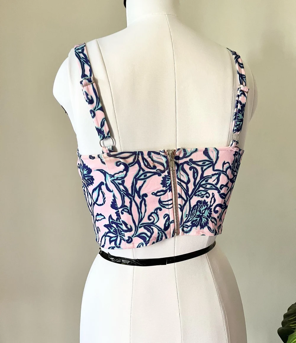 Printed padded bustier top  thumbnail view 4