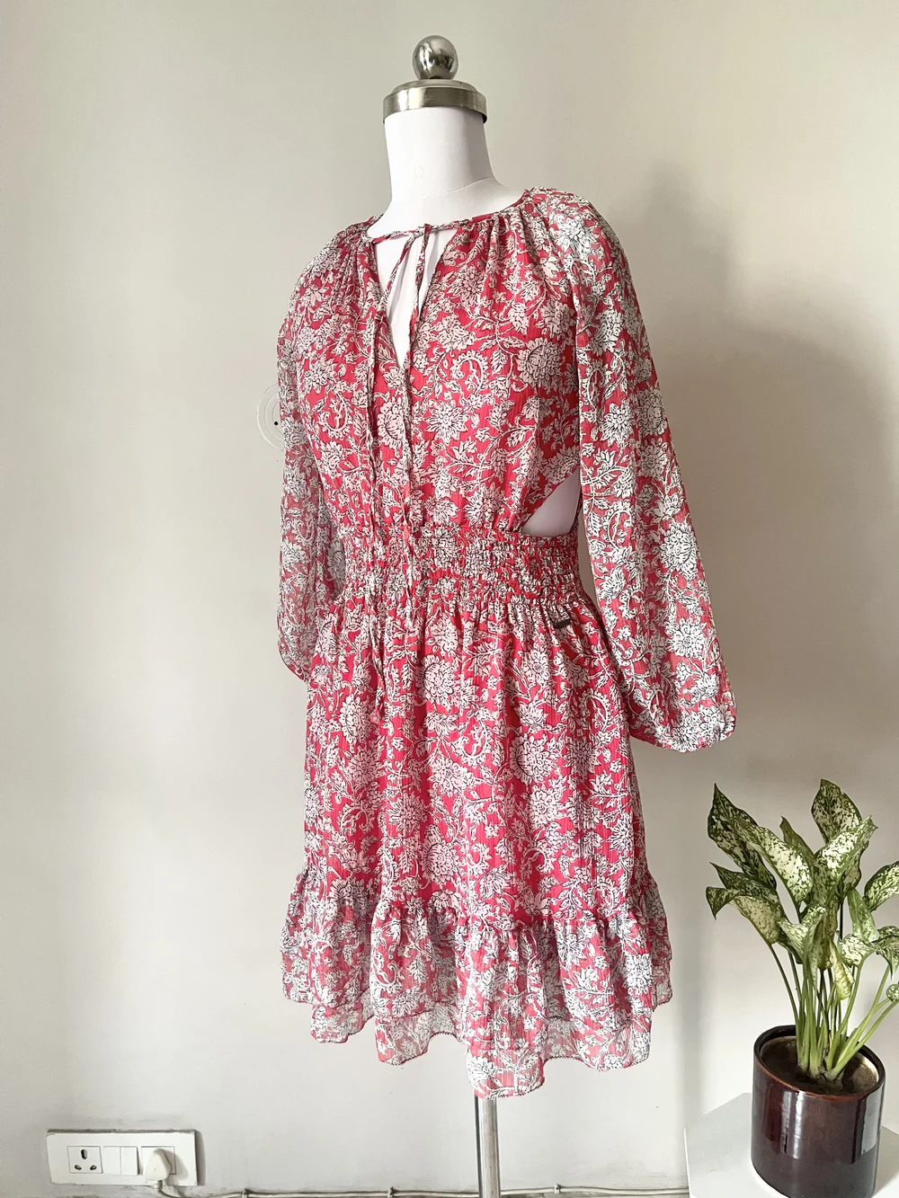 Paisley print cut-out dress thumbnail view 4