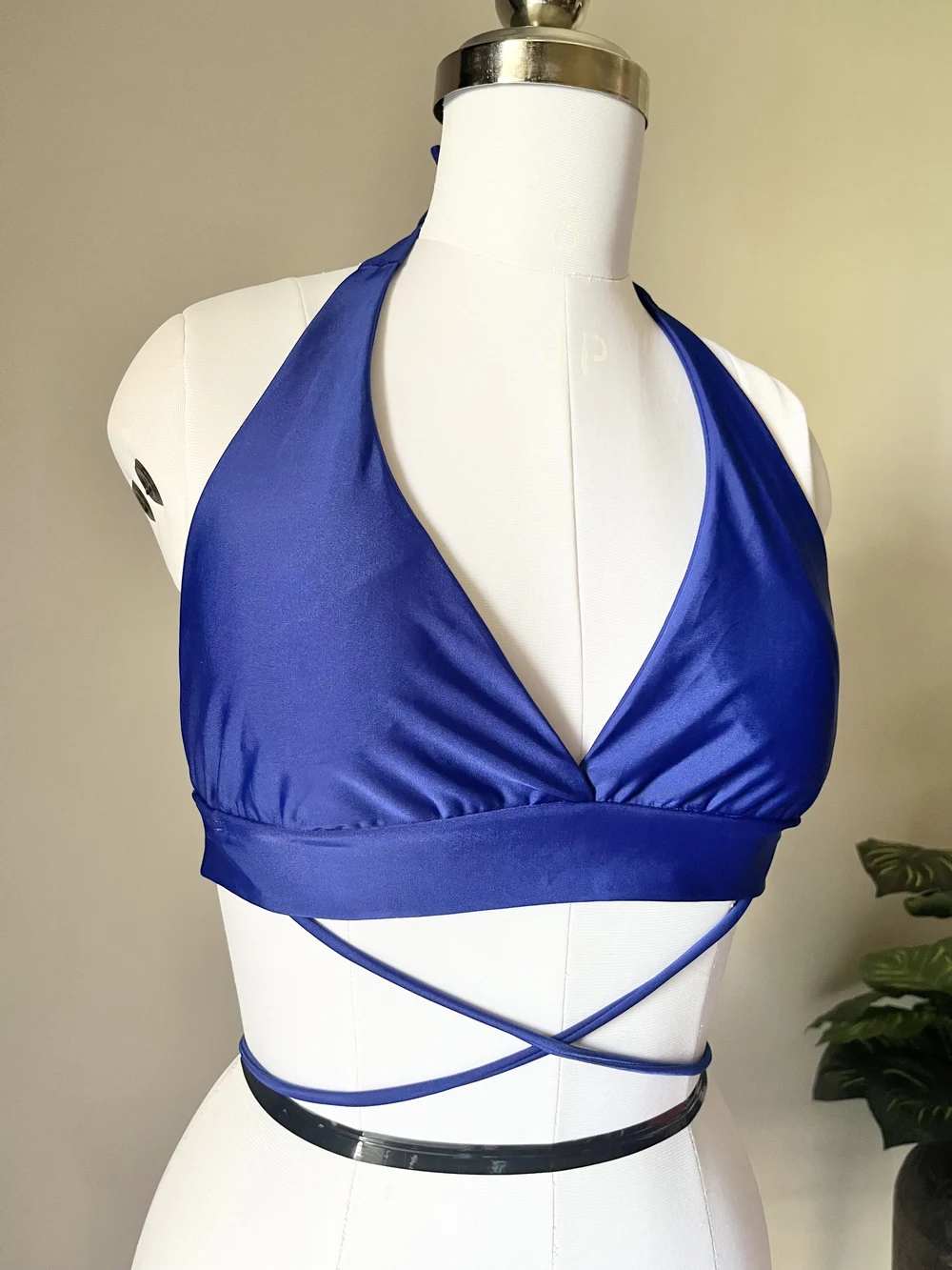 Electric blue bikini top thumbnail view 2