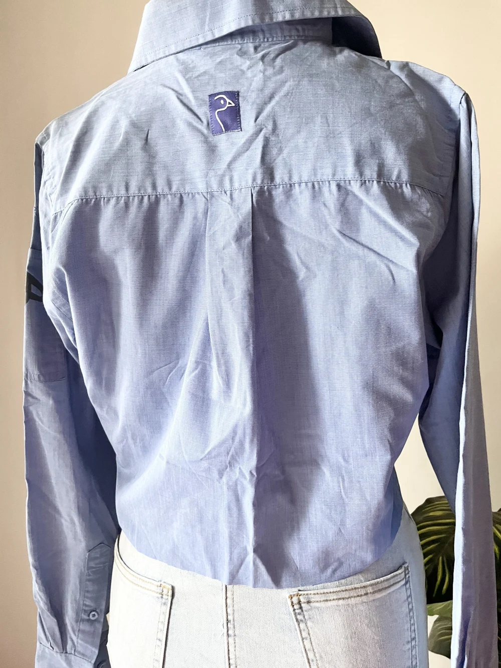 Blue crop shirt thumbnail view 6