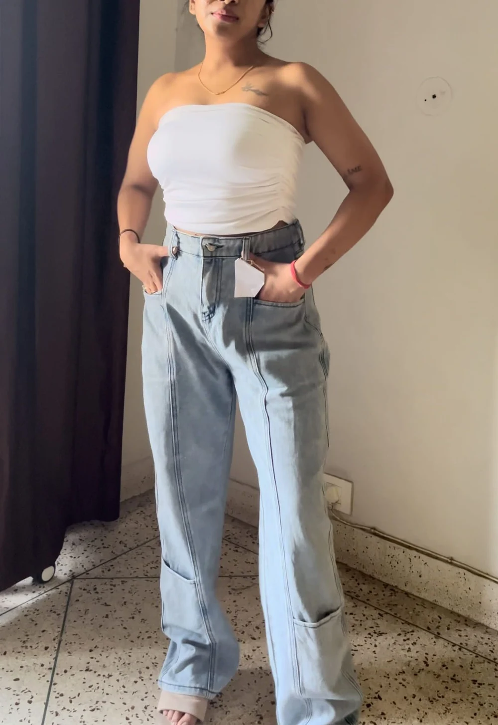 Blue Cargo style denim  thumbnail view 2
