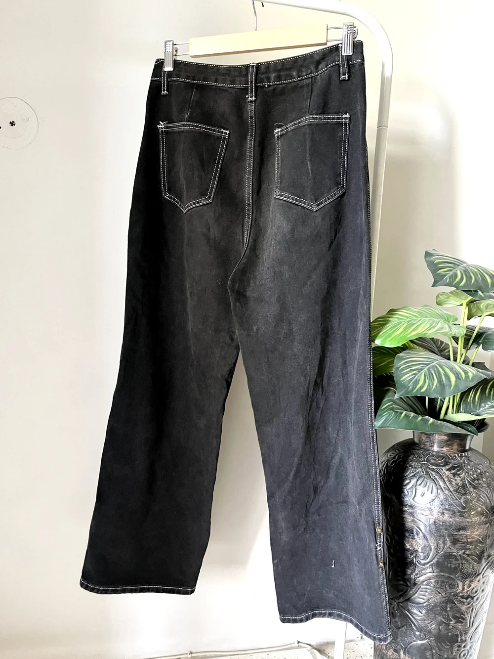 Black contrast highwaist denim  thumbnail view 4