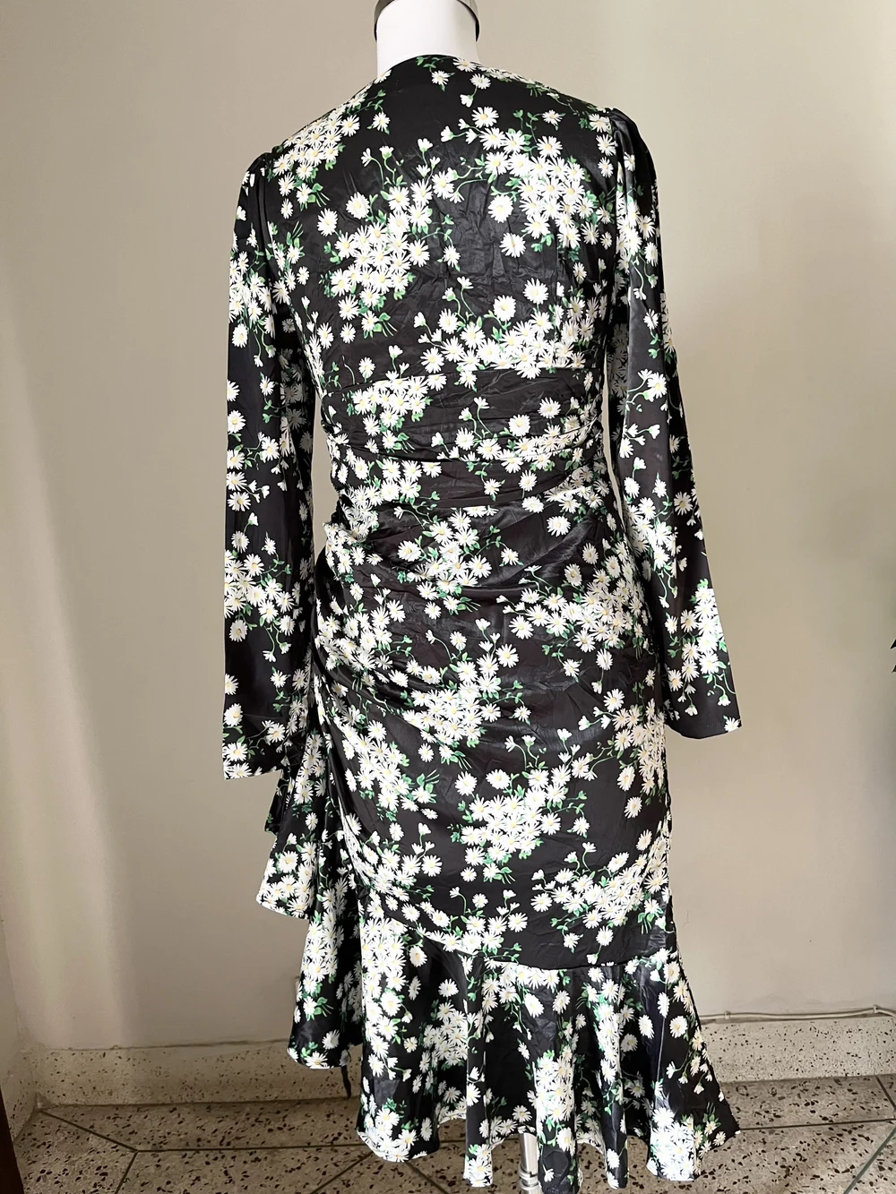 Floral Drawstring padded dress  thumbnail view 3
