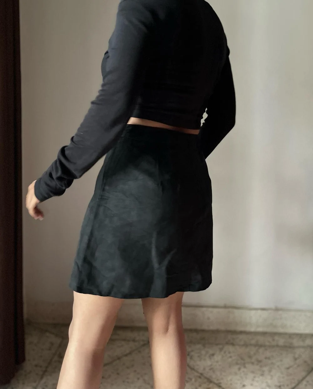 Black A-line skirt  thumbnail view 2