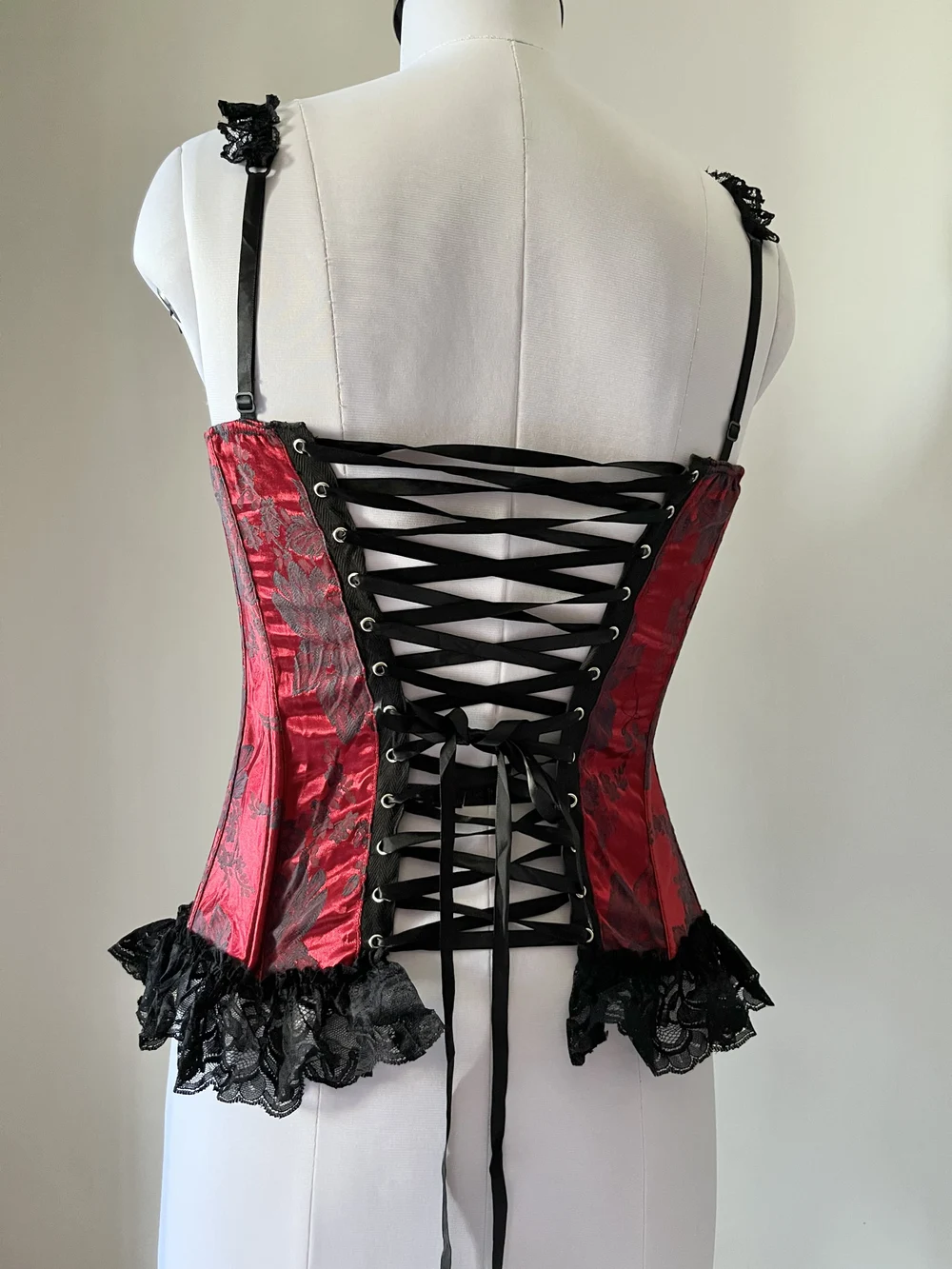 Red hot lace corset top thumbnail view 5