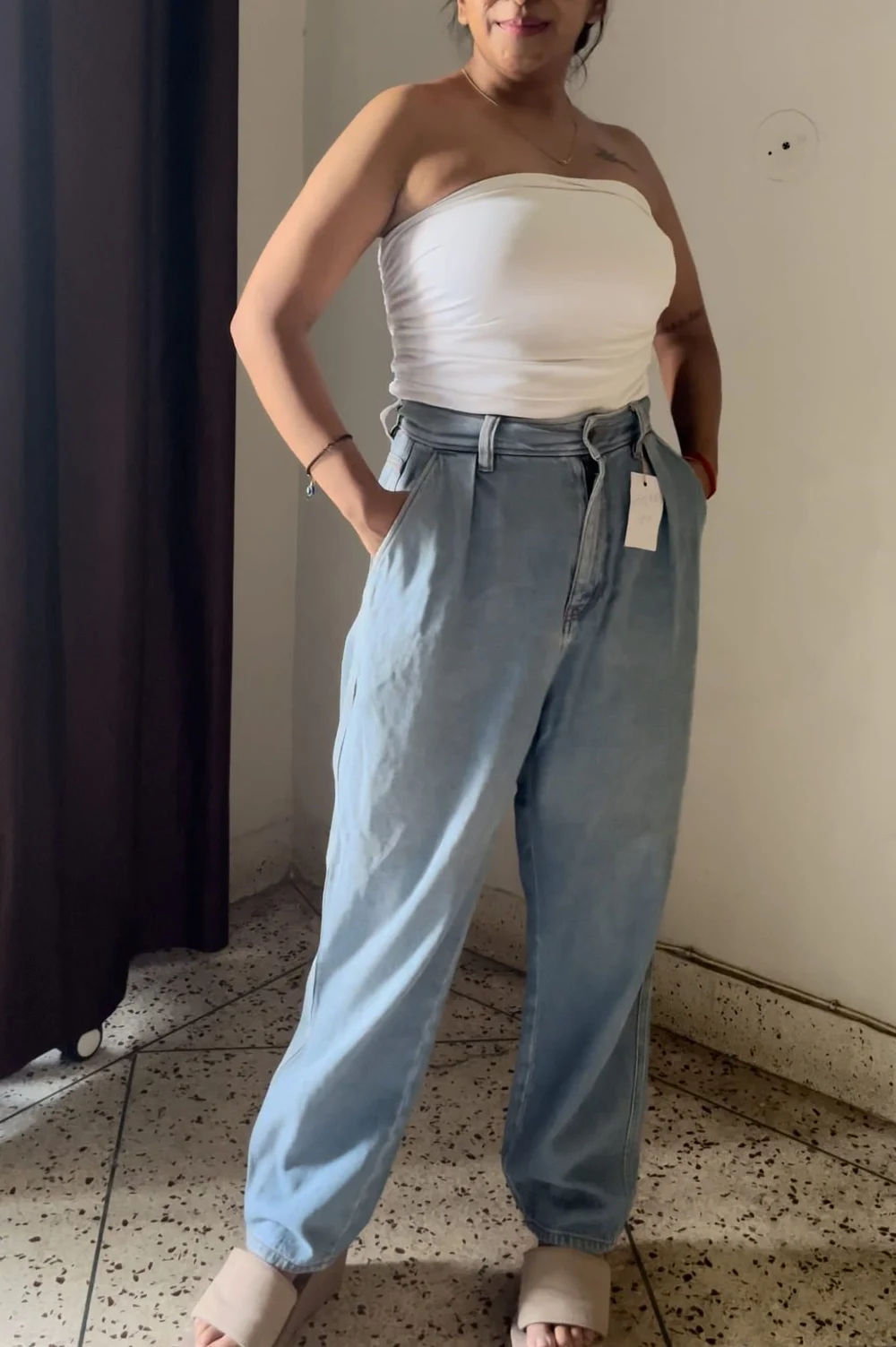 Blue superhighwaist Denim thumbnail view 3