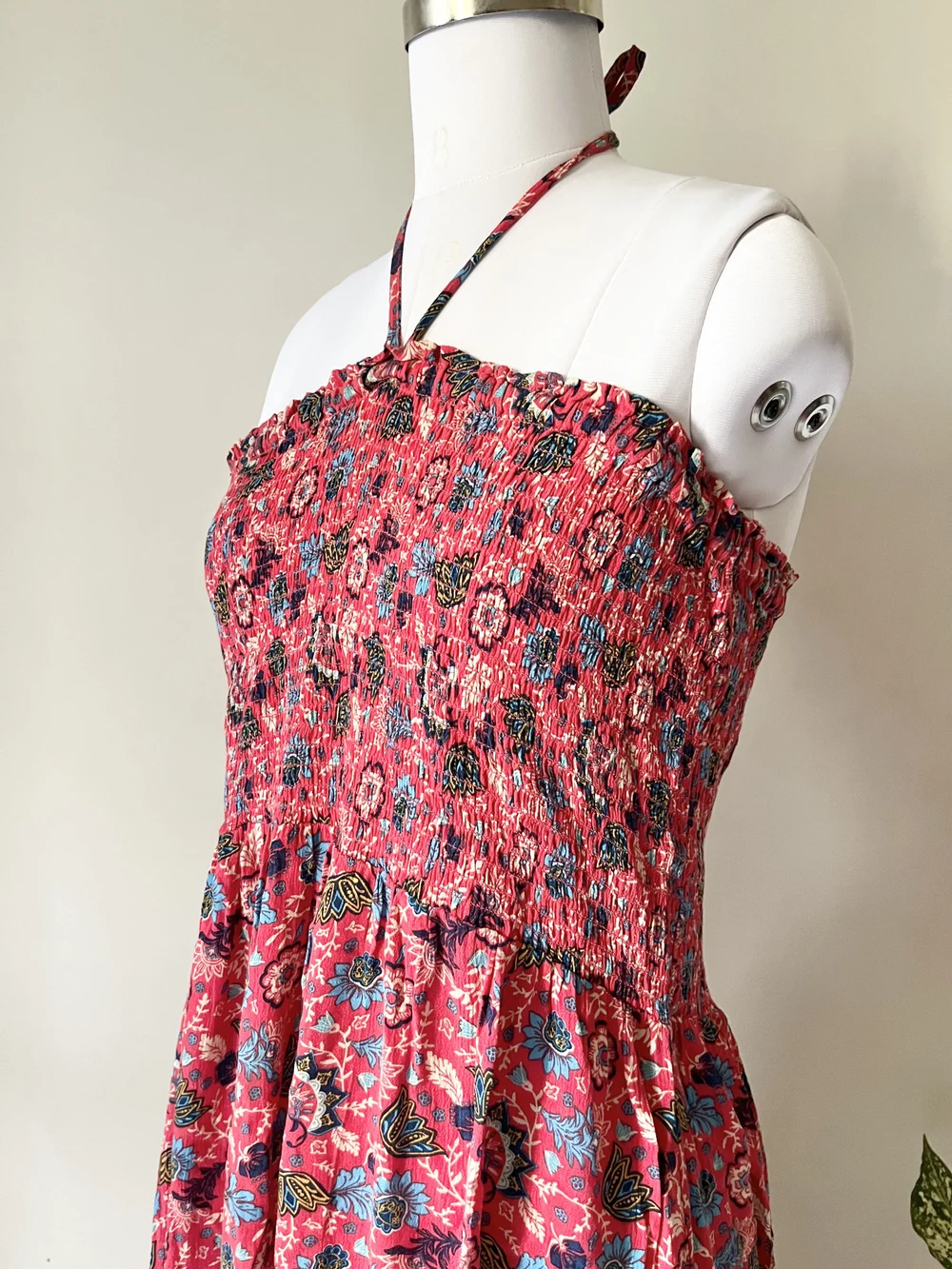 Printed tube tie-up maxi dress thumbnail view 5