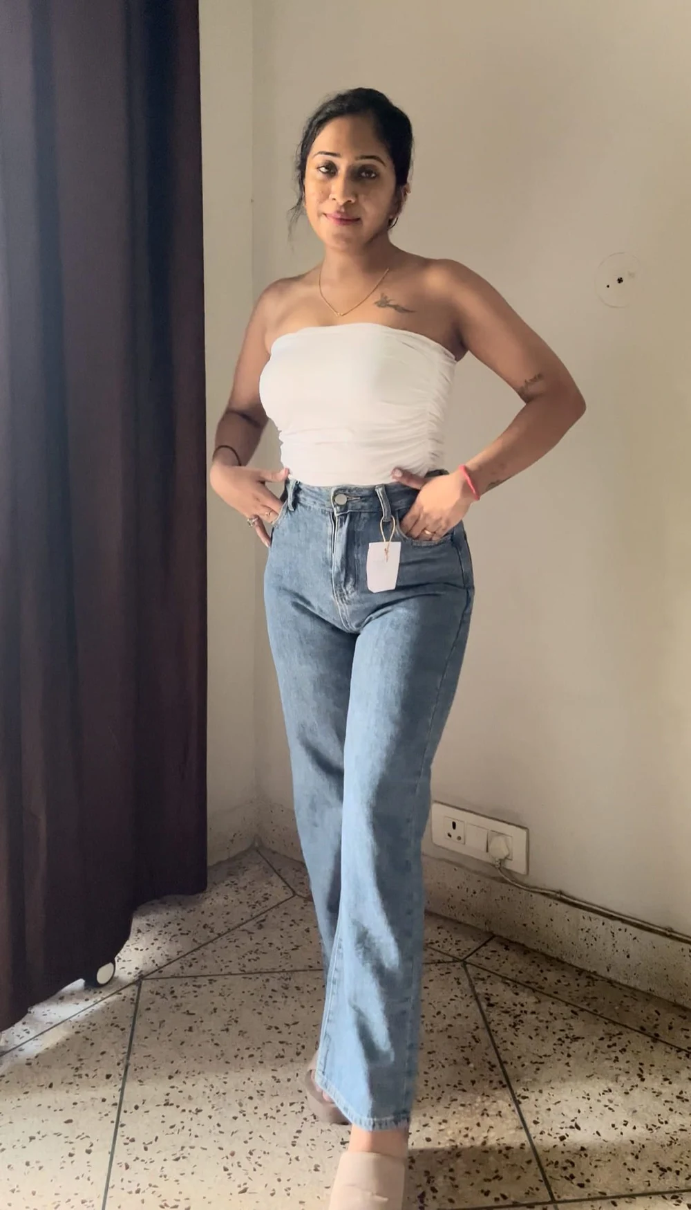 Blue highwaist Straightfit  Denim  thumbnail view 2