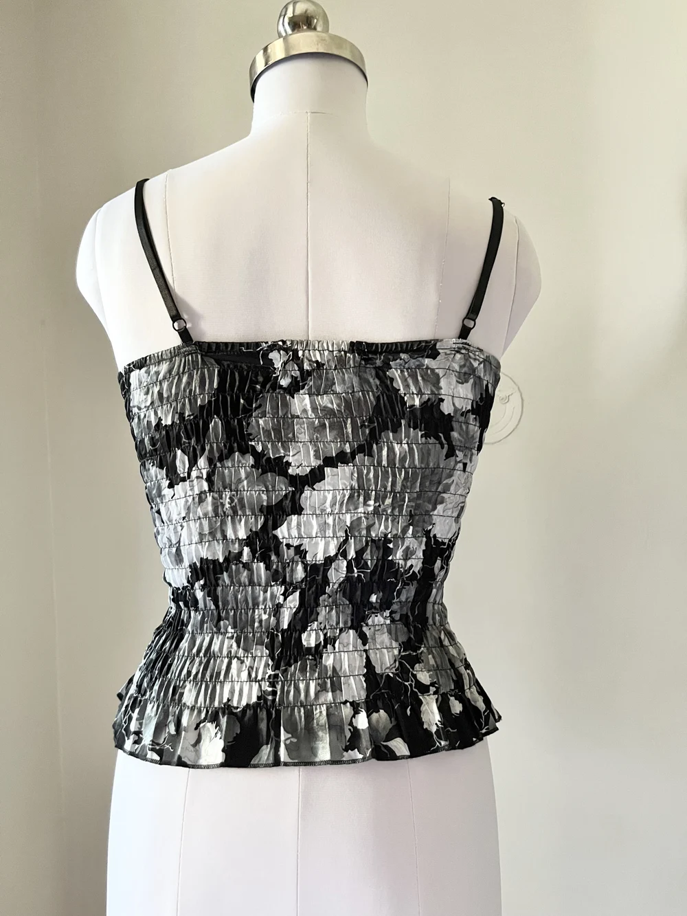 Black floral padded corset top thumbnail view 2