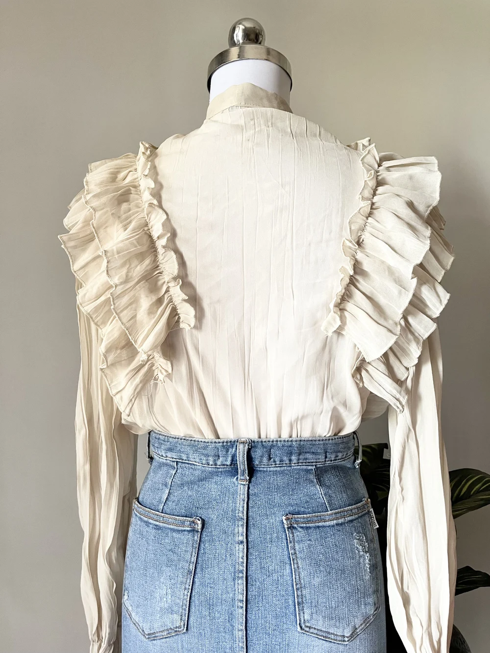 Beige Frill shirt  thumbnail view 3