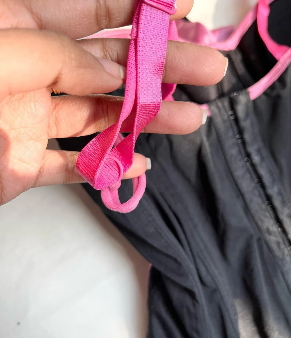 Pink & black corset top thumbnail view 5
