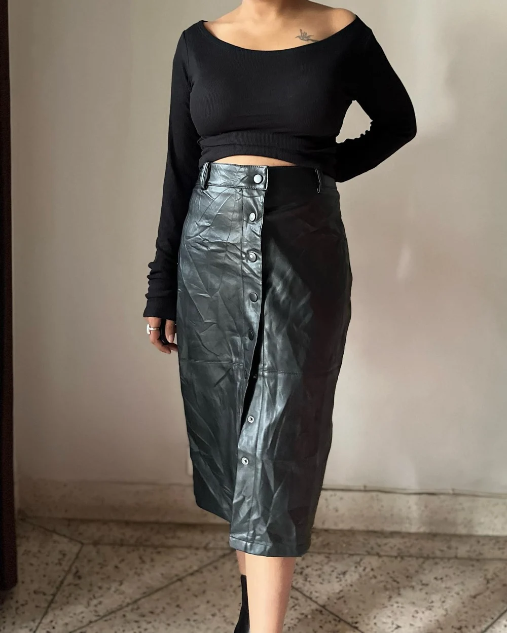 Leather midi skirt  thumbnail view 2